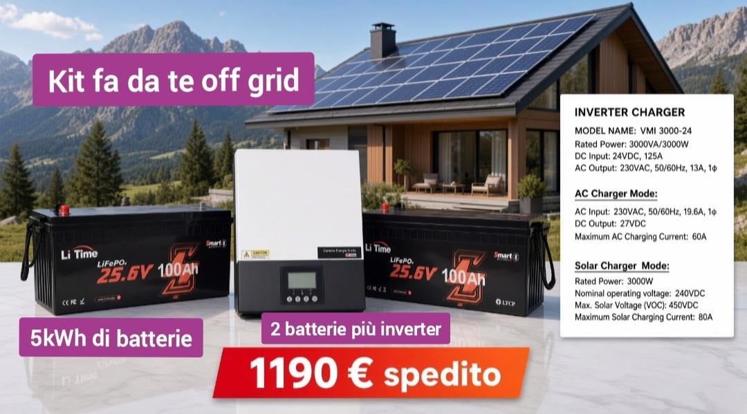 Kit fa da te off grid 1190 euro spedito